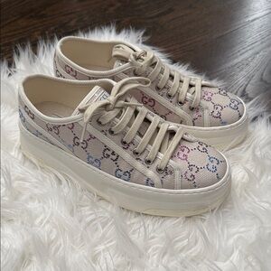 Gucci Women's Canvas Crystal Sneakers 39.5. Amazing